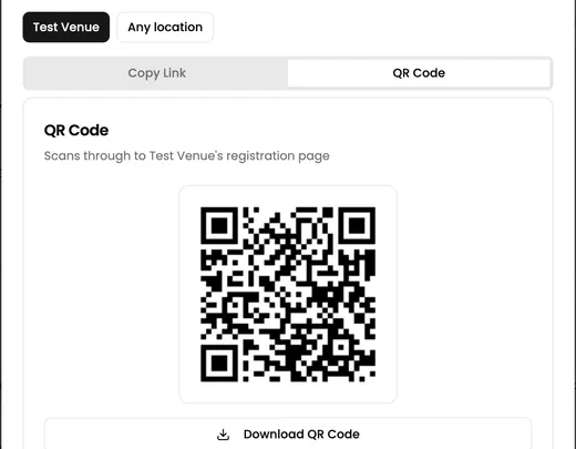 Share League Registration: QR Code